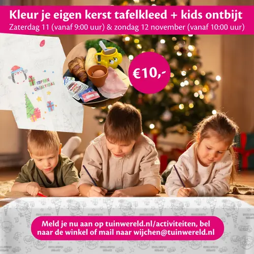 Kleur je kerst tafelkleed + kids ontbijt