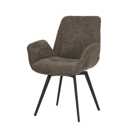 24Seven® Eetkamerstoel Matteo bouclé taupe - afbeelding 1