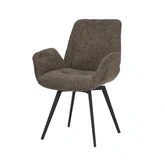 24Seven® Eetkamerstoel Matteo bouclé taupe - afbeelding 1