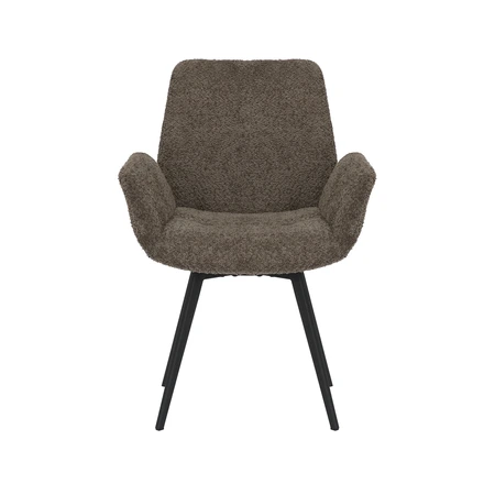 24Seven® Eetkamerstoel Matteo bouclé taupe - afbeelding 2