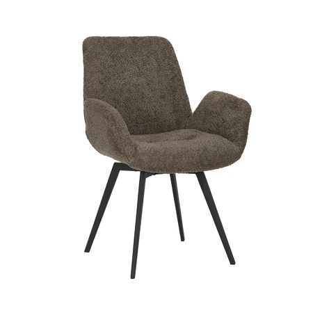 24Seven® Eetkamerstoel Matteo bouclé taupe - afbeelding 3