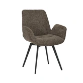 24Seven® Eetkamerstoel Matteo bouclé taupe - afbeelding 3