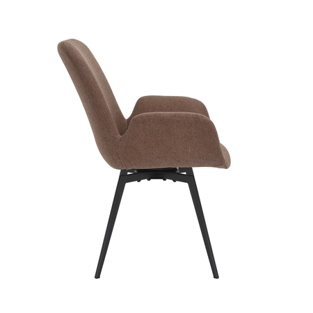 24Seven Eetkamerstoel Matteo choco met metalen onderstel - draaibaar met auto-return - afbeelding 4