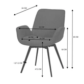 24Seven Eetkamerstoel Matteo metalen onderstel - B61xD61xH84cm Zand - afbeelding 6