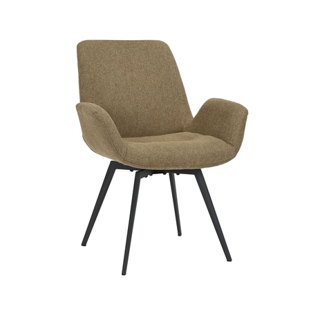 24Seven Eetkamerstoel Matteo olive met metalen onderstel - draaibaar met auto-return - afbeelding 3