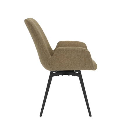 24Seven Eetkamerstoel Matteo olive met metalen onderstel - draaibaar met auto-return - afbeelding 4