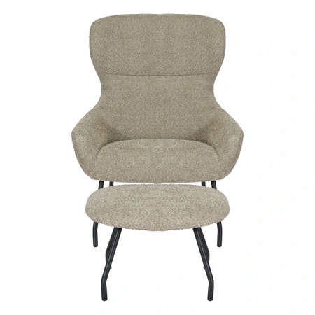 24Seven® Loungestoel Pablo met voetbankje bouclé liver - afbeelding 2