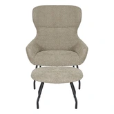 24Seven® Loungestoel Pablo met voetbankje bouclé liver - afbeelding 2