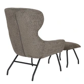 24Seven Loungestoel Pablo met voetbankje bouclé taupe - afbeelding 5