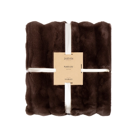 24Seven Plaid Lou chocolate - 130 x 170 cm - afbeelding 1