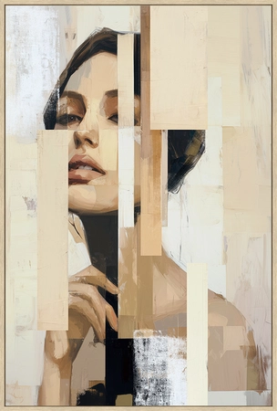 24Seven Wanddeco Lady in beige - B60xH90cm