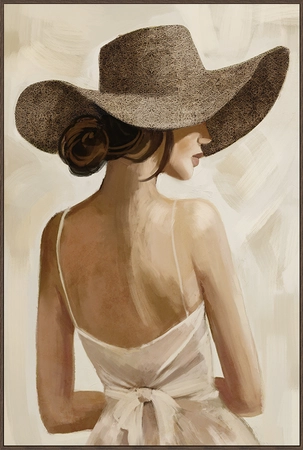24Seven Wanddeco Lady with hat - B80xH120cm