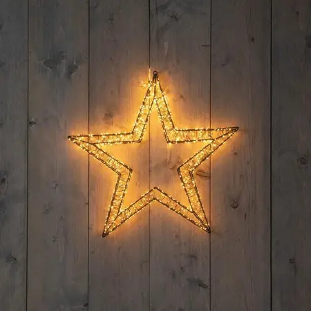 Anna's Collection kerstster zwart 3D metaal LED flash 56 x 5 cm - afbeelding 2