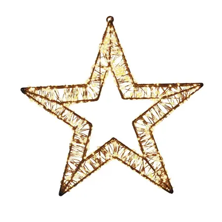 Anna's Collection kerstster zwart 3D metaal LED flash 36 x 3 cm - afbeelding 1