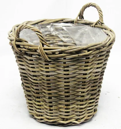 Van der Leeden Aardappelmand Klassiek Rotan Grijs d30h23cm