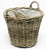 Van der Leeden Aardappelmand Klassiek Rotan Grijs d30h23cm