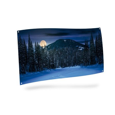 Achtergrond Doek Berglandschap Nacht 150X75Cm