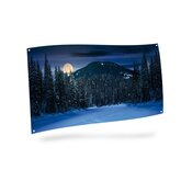 Achtergrond Doek Berglandschap Nacht 150X75Cm