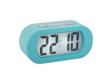 Alarm clock Gummy rubberized turquoise blue - afbeelding 1