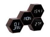 Alarm clock Six in the Mix black wood painted. - afbeelding 1