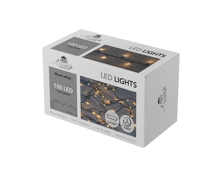 Anna's Collection Batterijverlichting 100 LED - L7,5m Warm wit - afbeelding 2