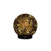 Anna's Collection Decoratiebal glas draaiend bruin met verlichting - Ø 15 cm - afbeelding 4