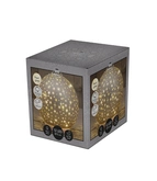 Anna's Collection Decoratiebal glas draaiend met sterren mat champagne met verlichting - Ø 15 cm - afbeelding 1