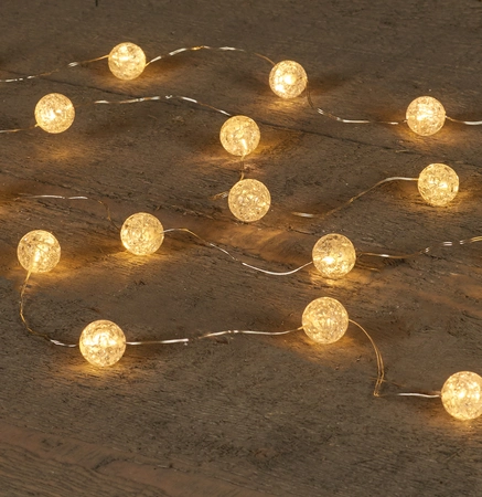 Anna's Collection draadverlichting bal zilver met 20 lampjes warm wit 2 m