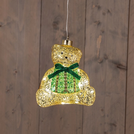 Anna's Collection Glazen beer met LED - B14xH15,9cm Brons - afbeelding 3