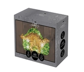 Anna's Collection Glazen dino met LED - B15,8xH10cm Goud en groen - afbeelding 2