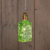 Anna's Collection Glazen flesje gin met LED - B8xH18,5cm Groen - afbeelding 3