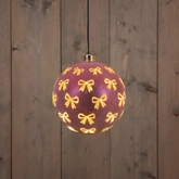 Anna's Collection Glazen kerstbal draaiend met LED - D15cm Roze - afbeelding 2