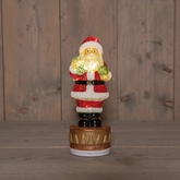 Anna's Collection Glazen kerstman met LED - B10,5xH26cm Meerkleurig - afbeelding 3