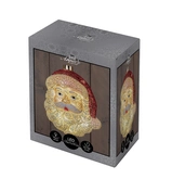 Anna's Collection Glazen kerstman met LED - B14,5xH18,5cm Rood en wit - afbeelding 2
