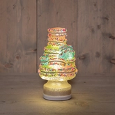 Anna's Collection Glazen macarons draaiend met LED - D12,5xH22,5cm Meerkleurig - afbeelding 3