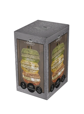 Anna's Collection Glazen macarons met LED - B10xH16cm Meerkleurig - afbeelding 2