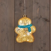 Anna's Collection Glazen peperkoekman met LED - B12xH16cm Brons - afbeelding 3
