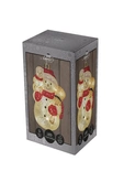 Anna's Collection Glazen sneeuwpop met LED - B10,5xH19cm Wit - afbeelding 2
