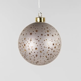 Anna's Collection Kerstbal glas met sterren mat champagne met verlichting - Ø 12 cm
