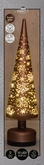 Anna's Collection Kerstboom glas bruin - draaifunctie en verlichting - Ø 9 x H 39 cm - afbeelding 3