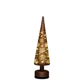 Anna's Collection Kerstboom glas bruin - draaifunctie en verlichting - Ø 9 x H 39 cm - afbeelding 4