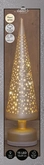Anna's Collection Kerstboom glas mat champagne met sterren - draaifunctie en verlichting - Ø 9 x H 39 cm - afbeelding 3