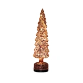 Anna's Collection Kerstboom glas roze - draaifunctie en verlichting - Ø 10 x H 38,5 cm
