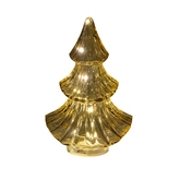 Anna's Collection Kerstboompje glas amber met verlichting - Ø 15,5 x H 24 cm