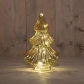 Anna's Collection Kerstboompje glas amber met verlichting - D 15,5 x H 24 cm - afbeelding 2