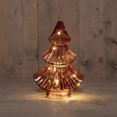 Anna's Collection Kerstboompje glas bordeaux met verlichting - D 15,5 x H 24 cm - afbeelding 2