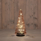 Anna's Collection Kerstboompje glas draaiend LED - D13,3xH30cm Roze - afbeelding 2