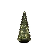 Anna's Collection Kerstboompje glas draaiend LED - D13,3xH30cm Groen - afbeelding 1