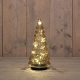 Anna's Collection Kerstboompje glas draaiend LED - D13,3xH30cm Amber - afbeelding 2
