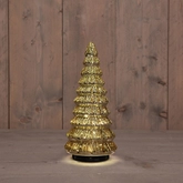 Anna's Collection Kerstboompje glas draaiend LED - D13,3xH30cm Metallic goud - afbeelding 2